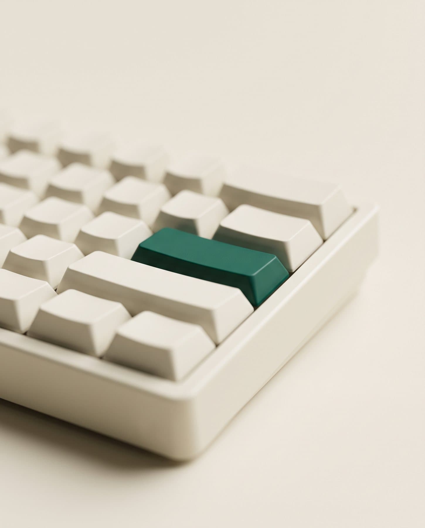 Clavier ivoire dont une seule touche est verte